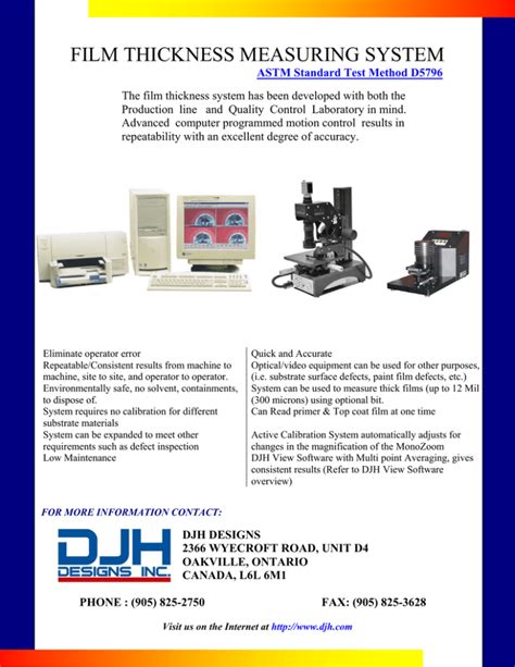 optical liquid film thickness measurement method|translucent film thickness metrics.